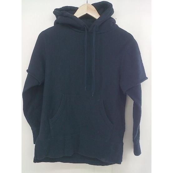 ◇ RUSSELL ATHLETIC ラッセルアスレティック レイヤード風 長袖 プルオーバー パーカー サイズS ネイビー レディース 【中古】 【1205300005581】