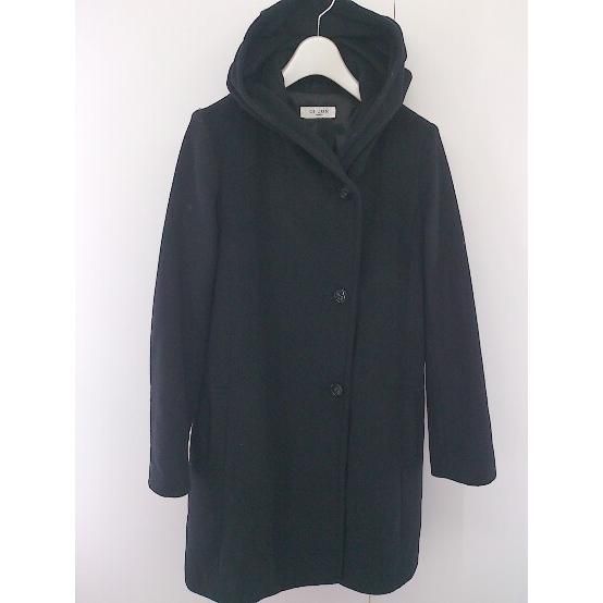 ◇ OFUON オフオン ウール フード 長袖 コート サイズ 36 ブラック レディース 【中古】 【1205260007199】