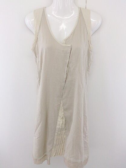 ◇ blanc basque ブランバスク ノースリーブ 膝下丈 ワンピース サイズ38 ベージュ レディース 【中古】 【1205310010049】