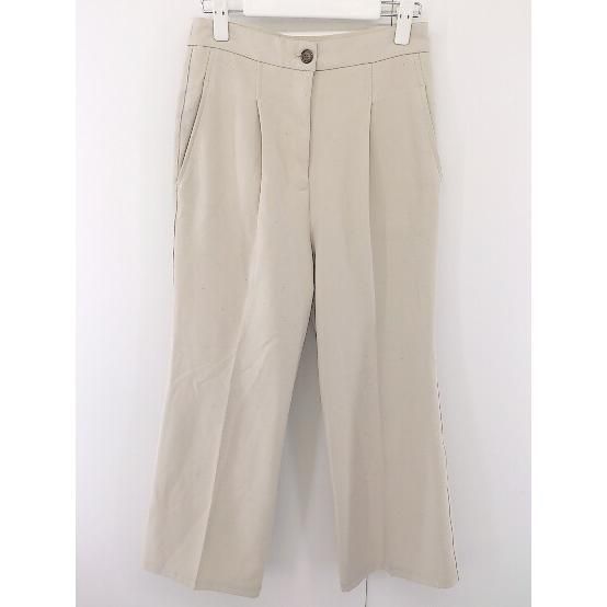 ◇ green label relaxing UNITED ARROWS ワンタック スラックス パンツ サイズ38 ベージュ レディース 【中古】 【1205300006359】