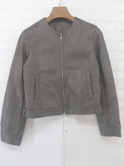 ◇ riche glamour リシェグラマー フェイクレザー 長袖 シングルライダース サイズM ブラウン レディース P 【中古】 【1210250003358】