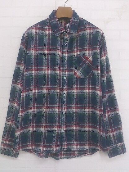 ◇ ◎ and it アンドイット チェック 長袖 シャツ ブラウス サイズL ネイビー レッド マルチ レディース P 【中古】 【1211070003177】