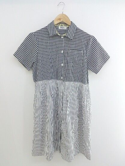 ◇ allolun. オールオルン 切替 キッズ 子供服 半袖 膝下丈 ワンピース サイズ150 ブラック ホワイト グレー レディース P 【中古】 【1211110007578】 9,649円