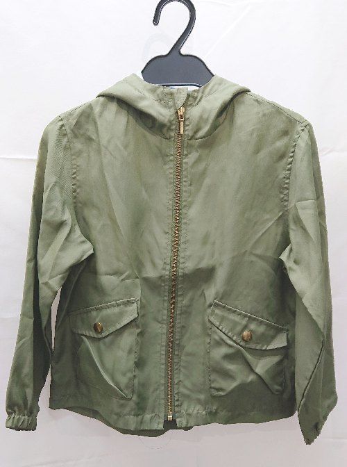 ◇ THE　SHOP　TK　ジップアップ フード付き　キッズ 長袖 アウター　サイズ130 カーキ　レディースメンズ E 【1211150030406】