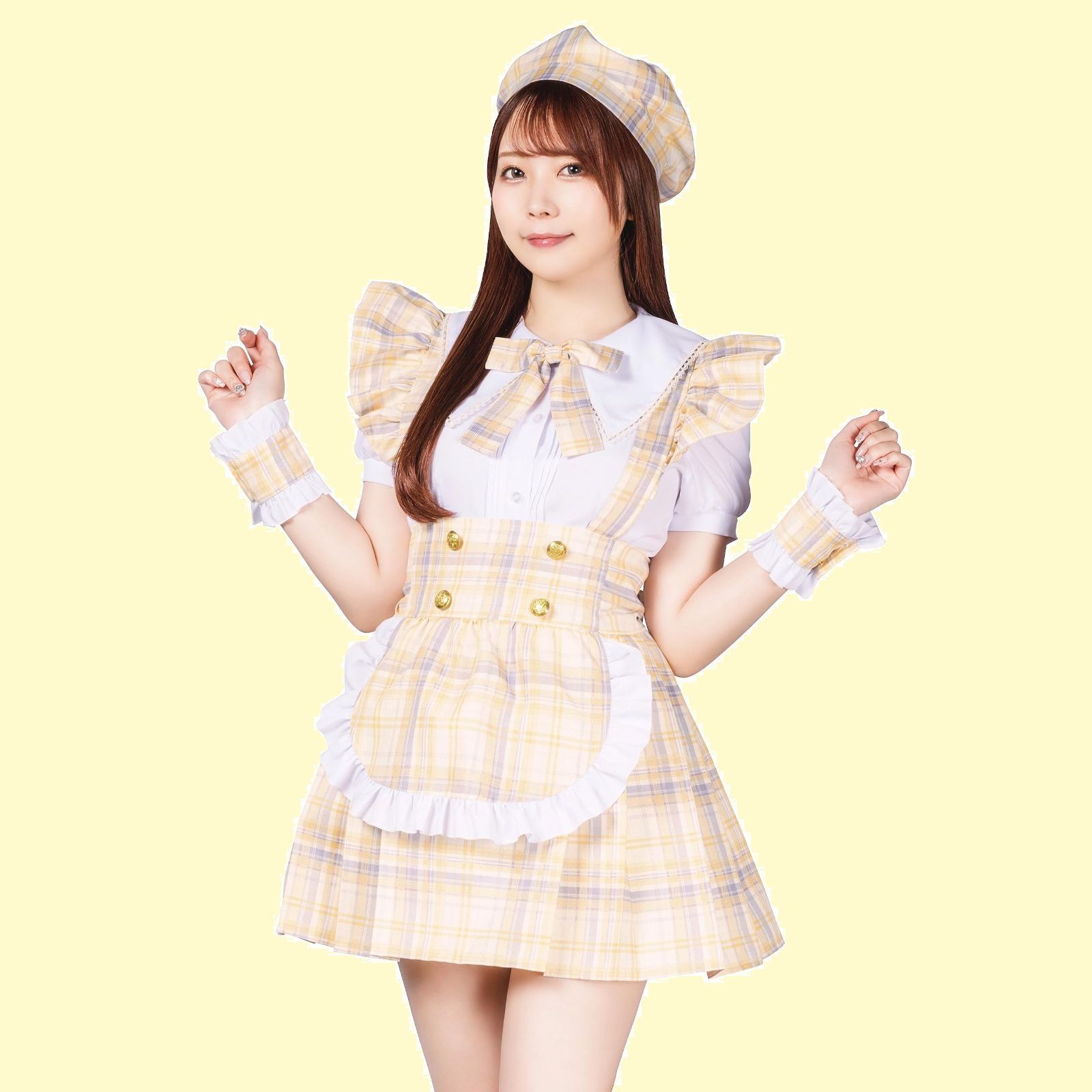 ハロウィン コスプレ アイドルチェックメイド リリカルパレット レディース クリアストーン(Clearstone) イエロー