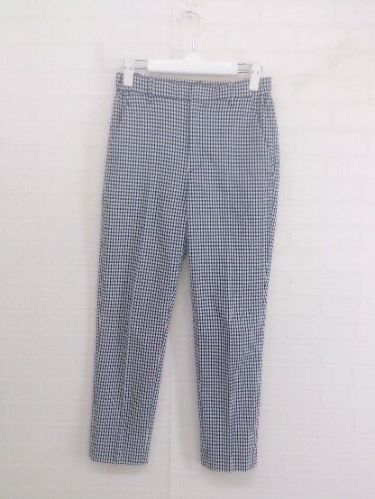 ◇ A day in the life UNITED ARROWS ユナイテッドアローズ チェック パンツ サイズ36 ホワイト ブルー系 レディース P 【1302100003301】