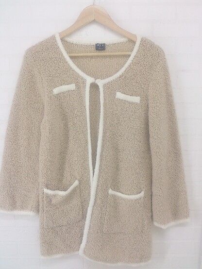 ◇ CHESTNUT HILL 長袖 ニット カーディガン ベージュ レディース E 【1305010006301】