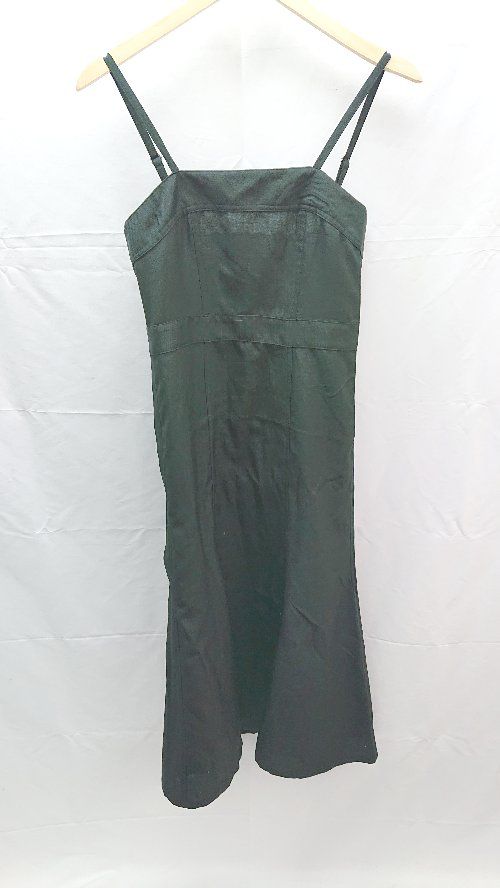 ◇ 新品 tiptop 肩調節 バックジップ 薄手 春夏物 ノースリーブ ロング丈 ワンピース サイズF ブラック系 レディース E 【1304210029202】