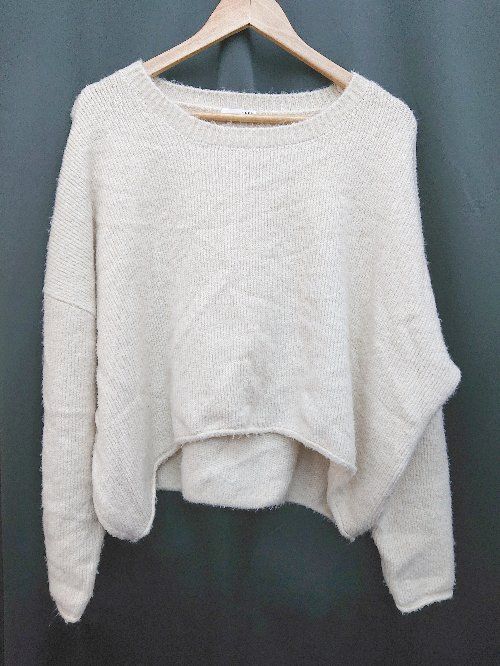 ◇ GYDA ジェイダ オーバーサイズ バックプリント 長袖 ニット セーター サイズF ライトベージュ系 レディース P 【1308240008701】