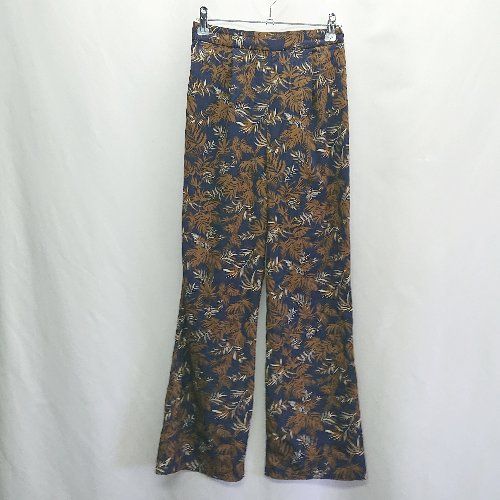 ◇ ⊂ LOWRYS FARM ローリーズファーム 草柄　ウエストゴム　ストレートパンツ サイズM ネイビー レディース E 【1410100000326】