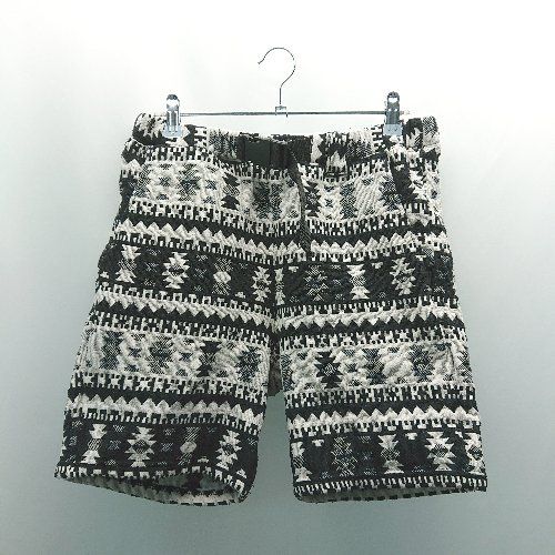 ◇ Sonny Label URBAN RESEARCH ウエストゴム ベルト調整 総柄 ストレッチ ショートパンツ サイズM ブラック レディース E 【1308290053201】