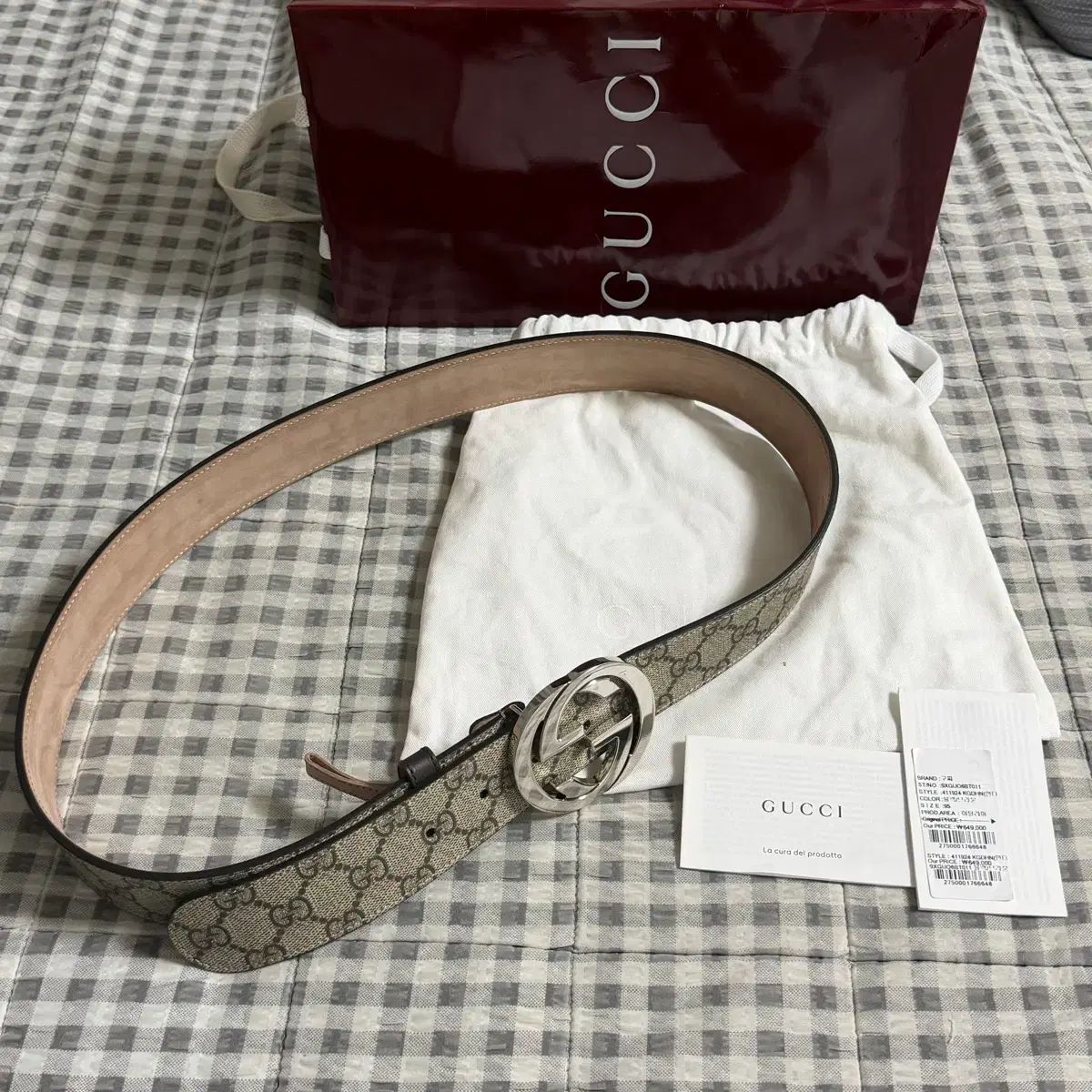 95) GUCCI グッチ GG シュプリーム インターロッキング ベルト - メルカリ
