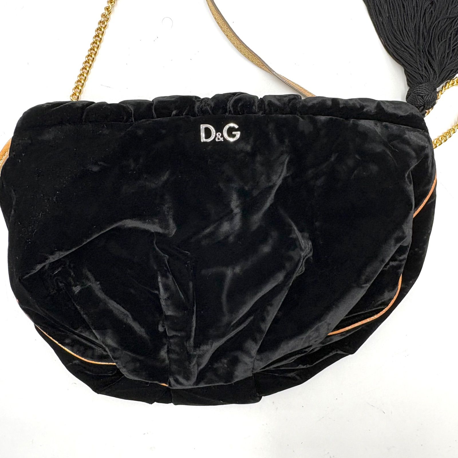 美品◎Dolce &Gabbana ドルチェ&ガッバーナ D&G ベルベット ビジュー