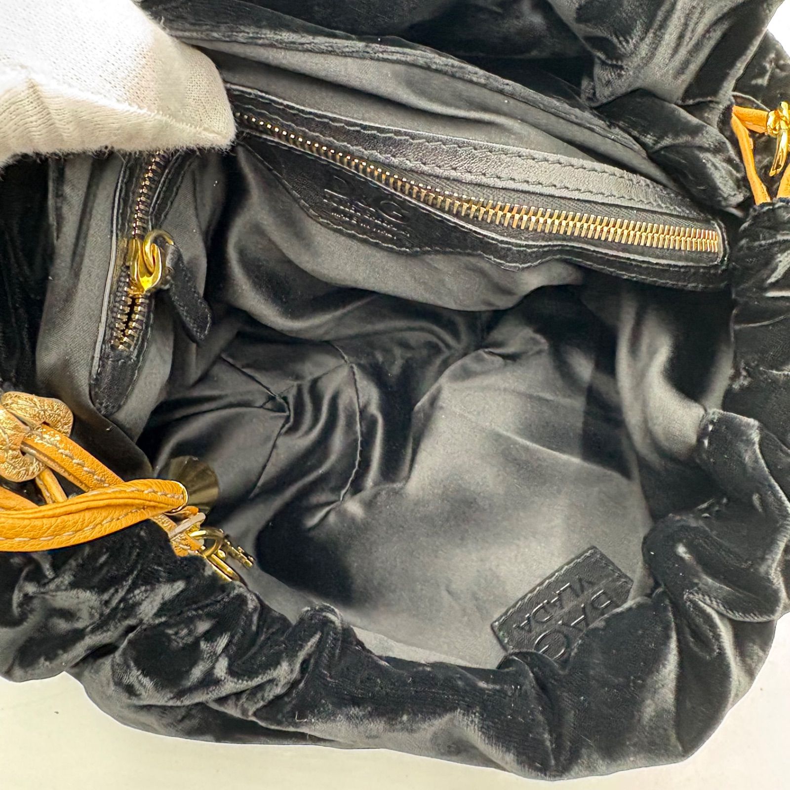 美品◎Dolce &Gabbana ドルチェ&ガッバーナ D&G ベルベット ビジュー
