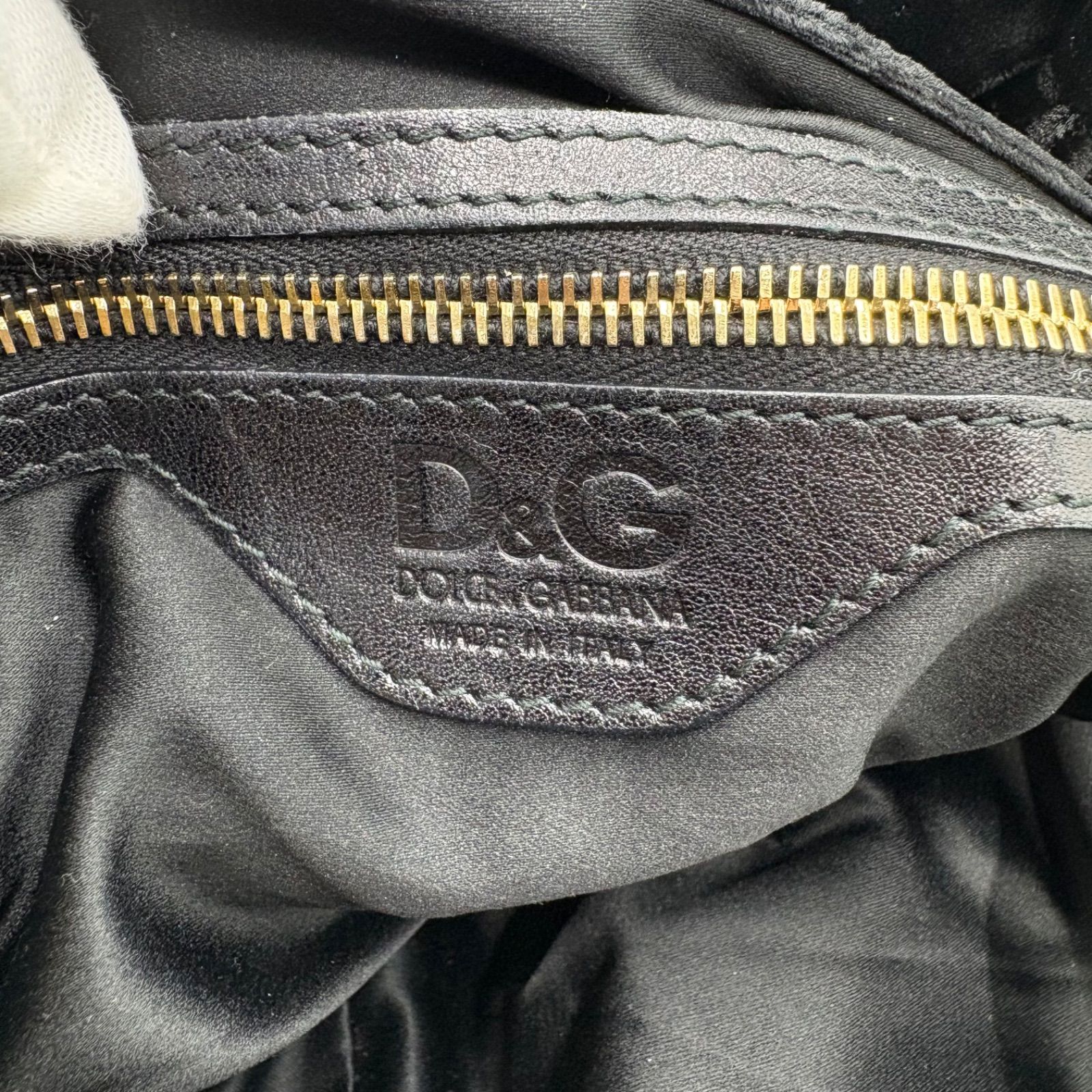 美品◎Dolce &Gabbana ドルチェ&ガッバーナ D&G ベルベット ビジュー