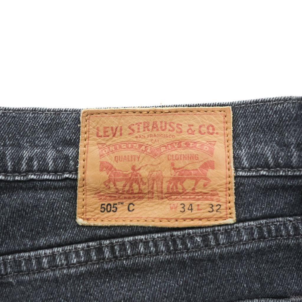 Levi's 505C ブラックデニム ジーンズ L ブラックフェード レザー