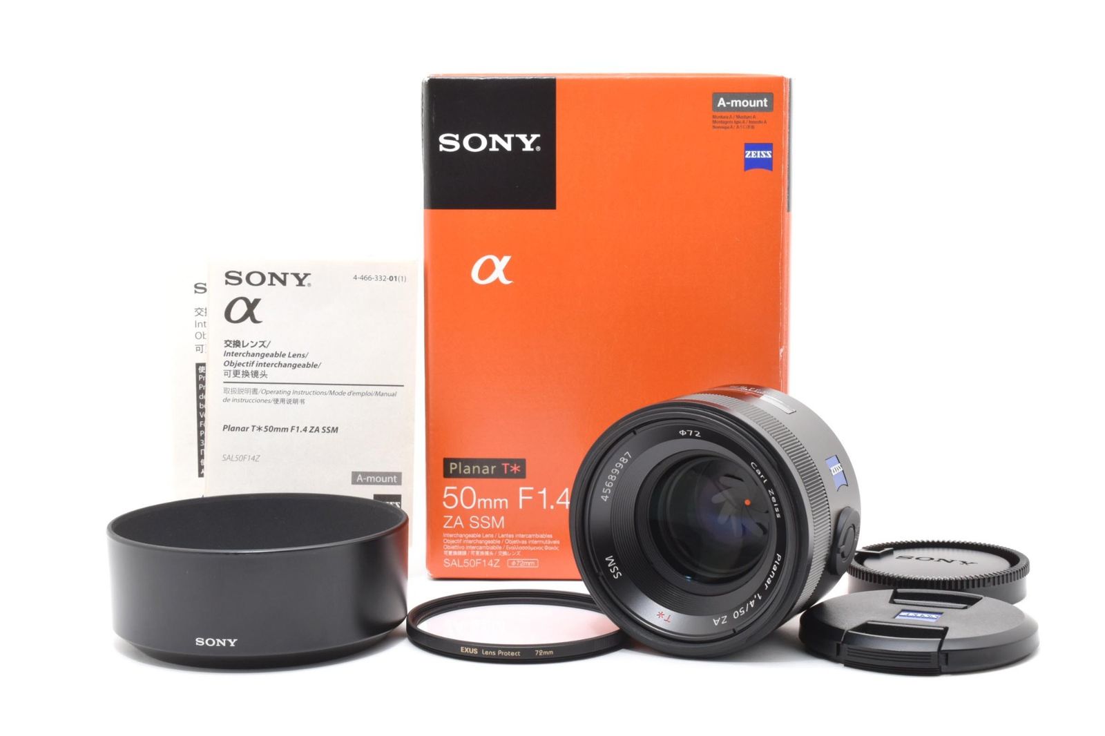 実用美品 箱あり Sony ソニー Carl Zeiss Planar 1.4 50mm ZA T* SSM SAL50F14Z ソニーミノルタAマウント AFレンズ #4139