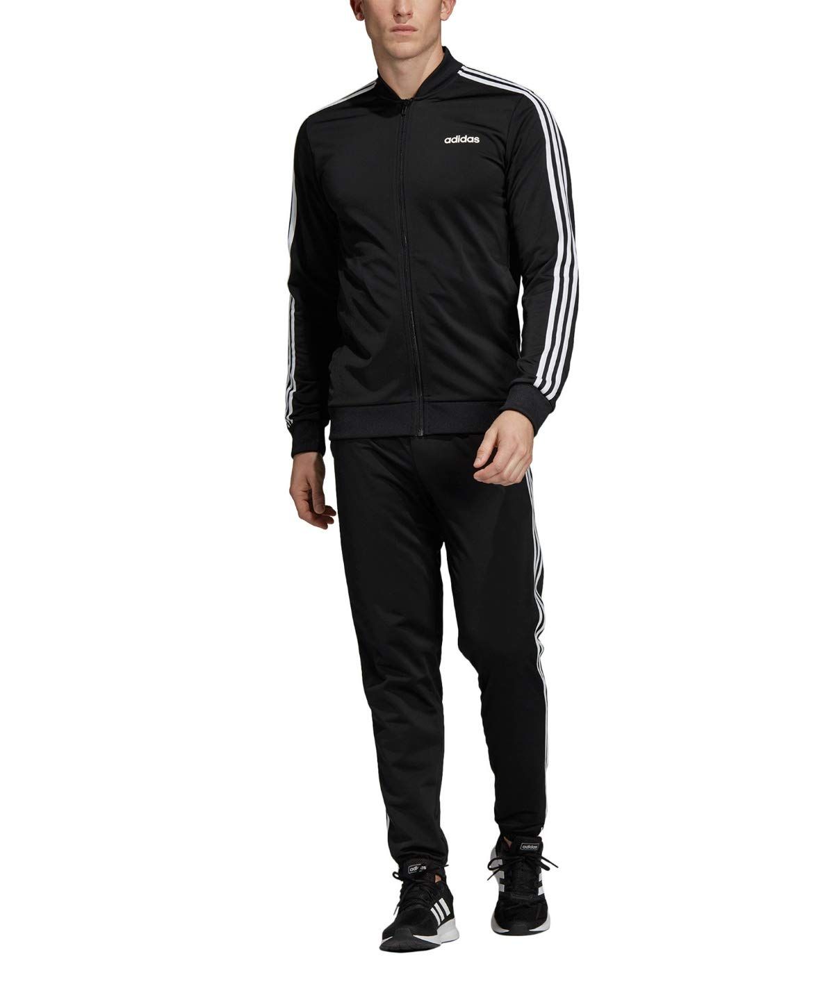 [adidas(アディダス)]ライフスタイル M CORE 3ストライプス トリコットトラックスーツ(FRW20) メンズ ブラック/ブラック/ホワイト(DV2448) 日本 J/S (日本サイズS相当 [ブラック/ブラック/ホワイト(DV2448)] [S]
