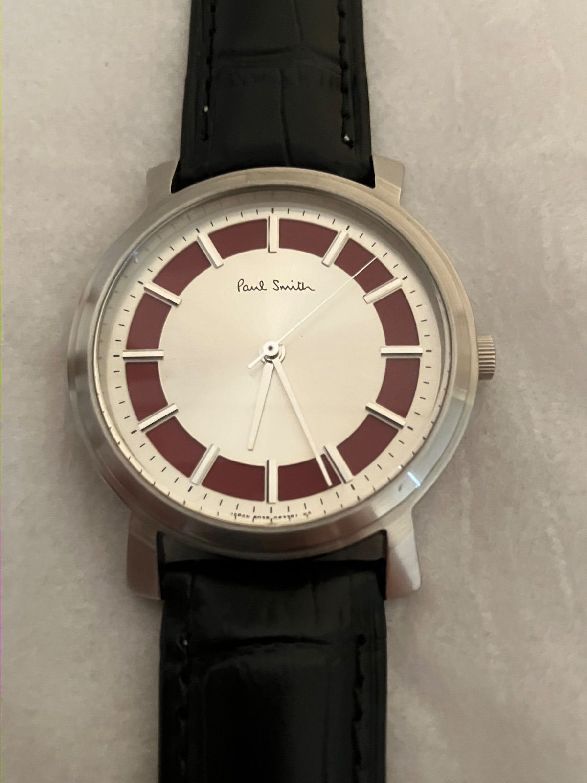 稼働★Paul Smith ポールスミス レッドサークル メンズ QZ 腕時計 電池新品