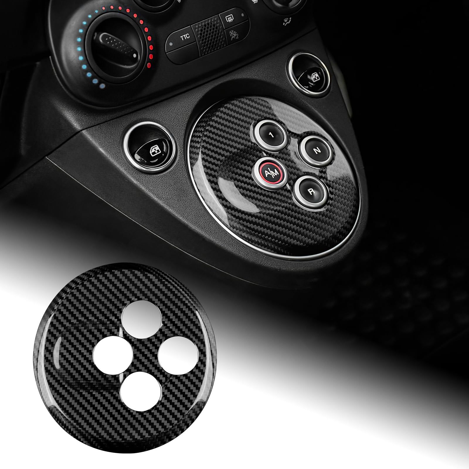 AIRSPEED アバルト 595 695 Abarth 595 695 2012-2024 専用 アクセサリー カーボンファイバー 内装 カスタム パーツ カーオートマチックトランスミッションギア装飾フレーム カッコいい 傷防止 ドレスアップ イン ...