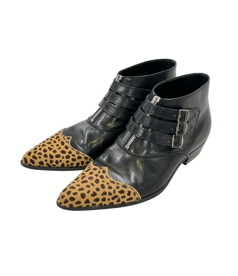 サンローランパリ ショートブーツ レオパード メンズ SIZE 42 (27cm) SAINT LAURENT PARIS