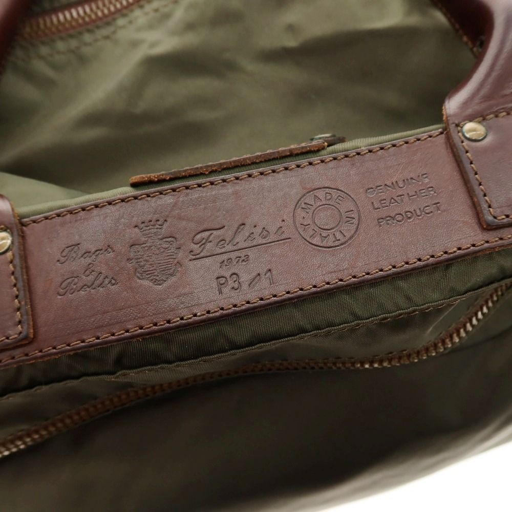 中古】フェリージ Felisi P3/1 ナイロン レザー ボストンバッグ