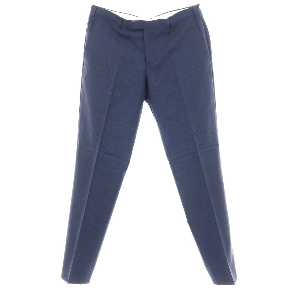 【中古】エンポリオ アルマーニ EMPORIO ARMANI ウール チェック ドレススラックスパンツ ネイビー【サイズ50】【メンズ】