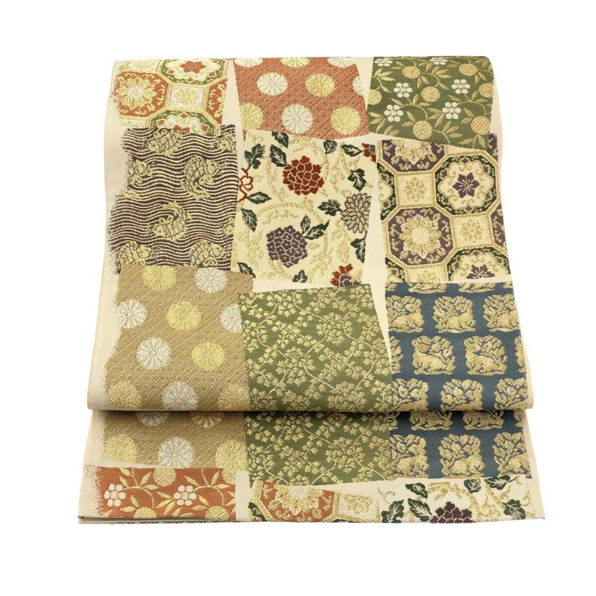袋帯/正絹/白地に金/美品/西陣/12785