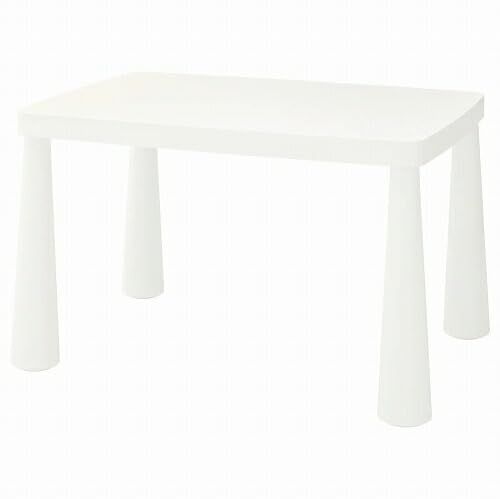 IKEA マンムット 子ども用テーブル 77x55cm ホワイト 室内屋外対応 プレイテーブル 学習机 キッズデスク