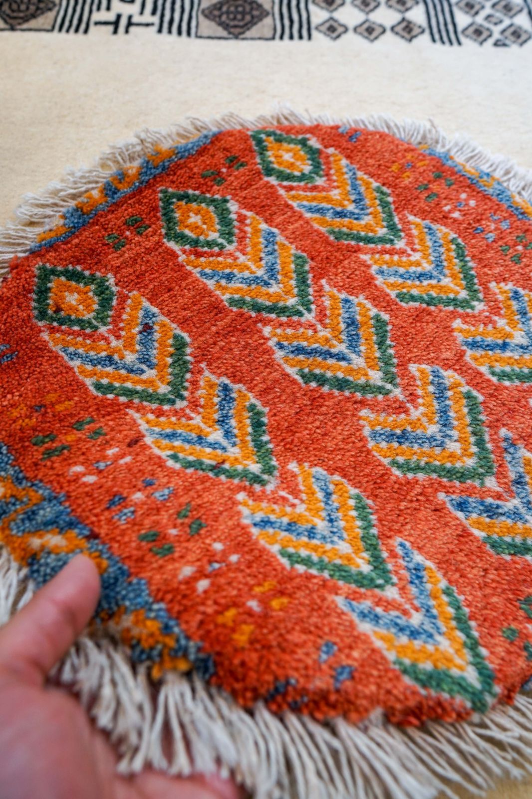 40×40cm ペルシャ絨毯 手織りギャッベ アマレ族 ギャベ - メルカリ
