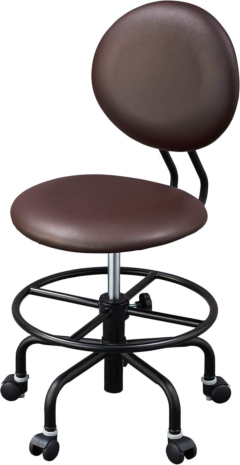 コイズミファニテック ブロストチェア 学習椅子 ミディアムブラウン W495 D470~540 H820~930mm PVCレザー ストッパー付キャスター