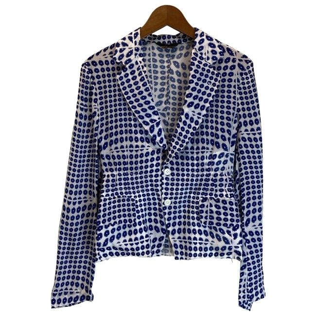 【中古】　COMME des GARCONS　テーラードジャケット　シングルボタン　総柄　花柄　AD2000　日本製　ドメスティック　古着　/2496