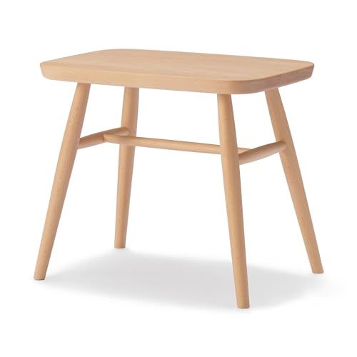 無印良品 ブナ材スツール 幅52.5×奥行34×高さ44cm 丸脚 12892380