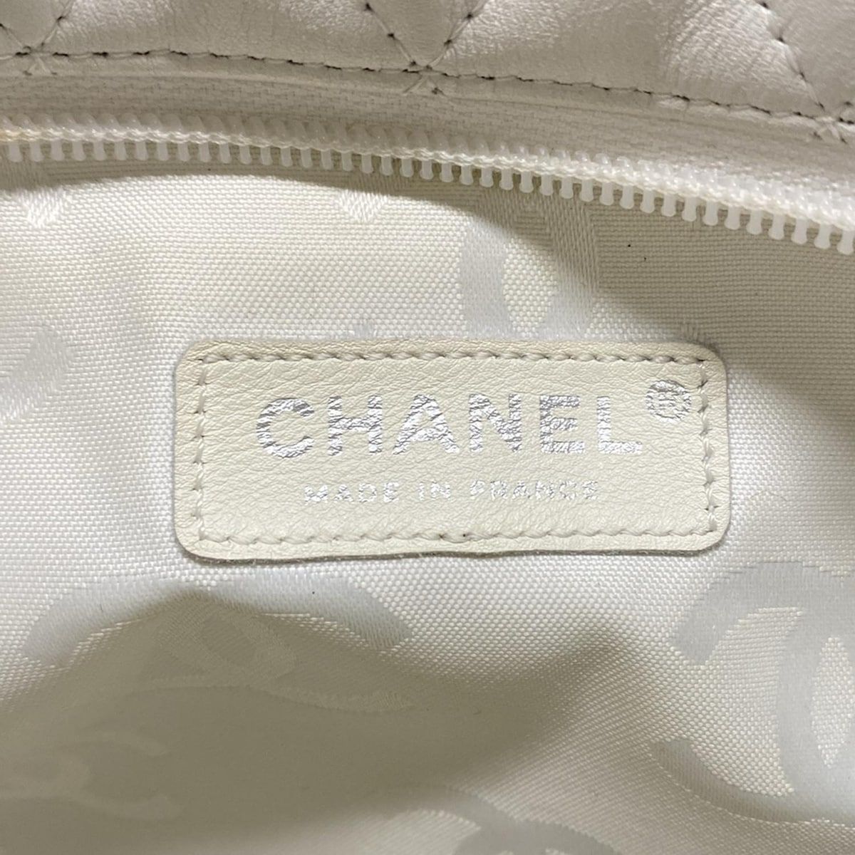 CHANEL(シャネル) ショルダーバッグ カンボンライン 白×ベージュ ココ 