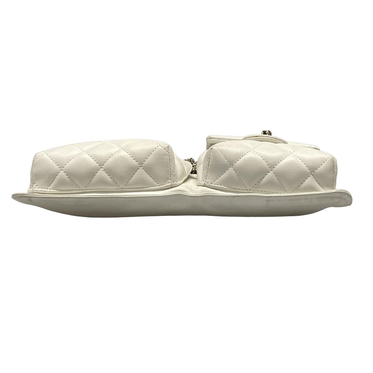 CHANEL(シャネル) ショルダーバッグ カンボンライン 白×ベージュ ココ 