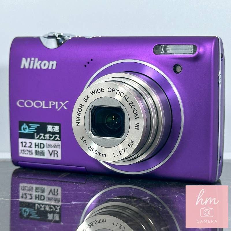 【美品】Nikon COOLPIX S5100 ライトパープル 1210万画素 光学5倍ズーム 広角28mm ニッコールレンズ スリム軽量 コンパクトデジタルカメラ ニコン クールピクス