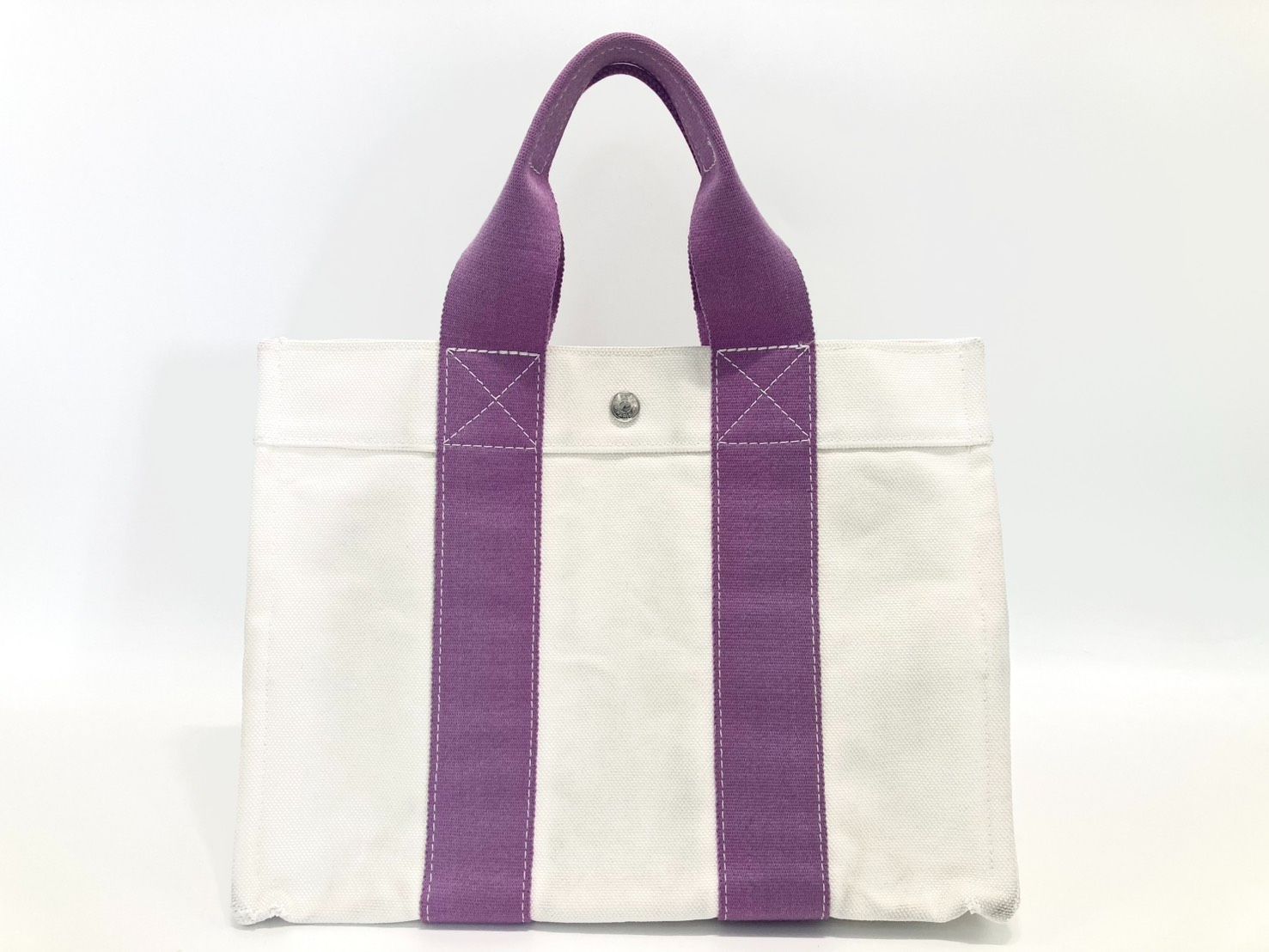 HERMES エルメス ボラボラPM キャンバス トートバッグ ホワイト 