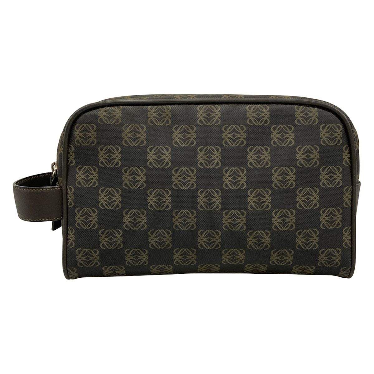 LOEWE(ロエベ) セカンドバッグ アナグラム柄 306.84.006 ダークブラウン×ベージュ レザー