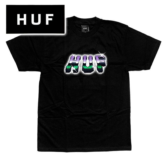 送料無料 メンズ Tシャツ ブラック HUF ハフ CHROME GRIT S/S TEE TS02553 M L XL ハフクロムグリットTシャツ hf45