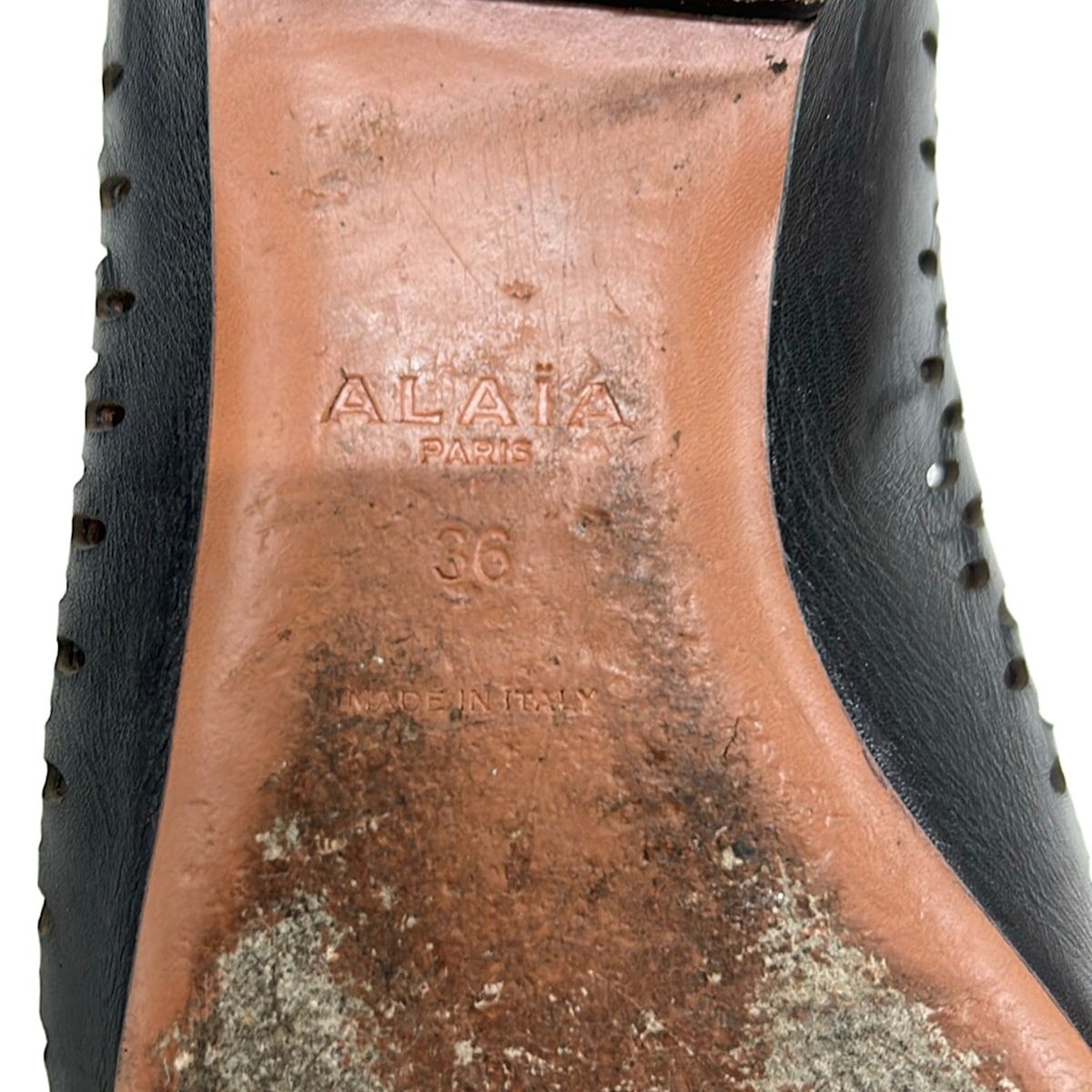 ALAIA(アライア) パンプス 36 レディース - 黒 パンチング/フラット
