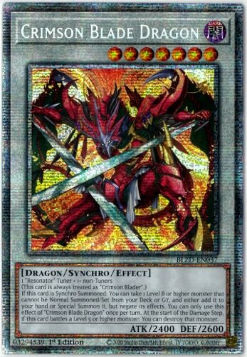 遊戯王/英語版/北米版/クリムゾン・ブレード・ドラゴン/Crimson Blade Dragon/スターライトレア/1st Edition/ブレイジング・ドミニオン/BLZD-EN037