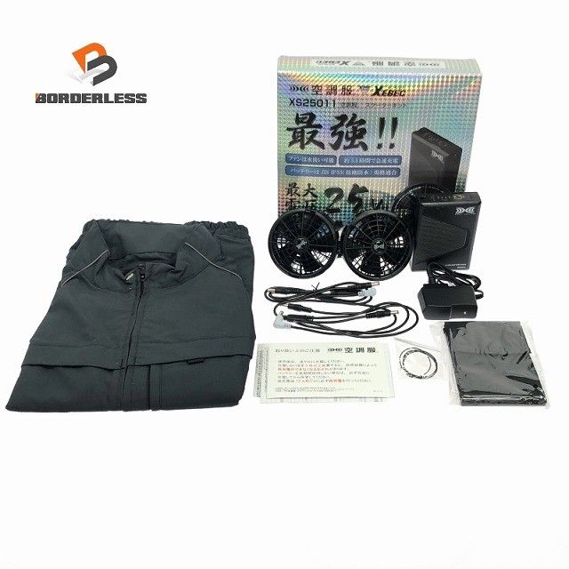 ☆未使用品セット☆XEBEC ジーベック 25V 空調服スターターキット XS25011 ベスト(横ファン) KU92320 Mサイズ 暑さ対策116413