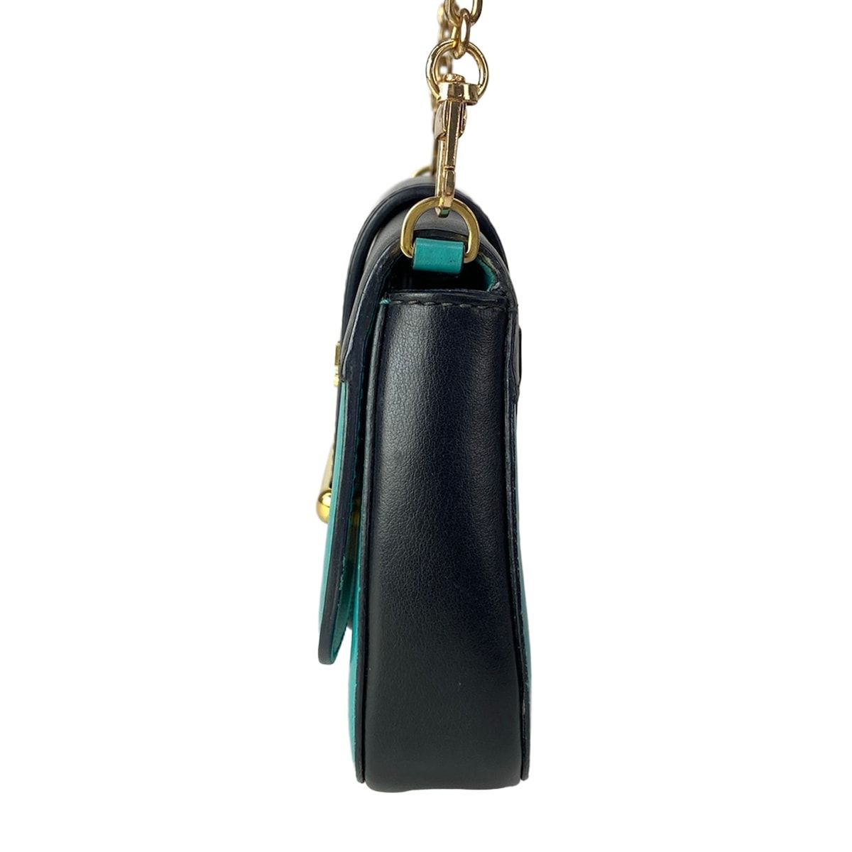 PRADA(プラダ) ショルダーバッグ シドニー 黒×グリーン チェーン 