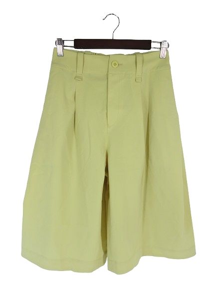 イッセイミヤケ ISSEY MIYAKE IM26FF523 パンツ ショート ハーフ ワイド ウエストゴム 無地 イエロー サイズ2 QQQ
