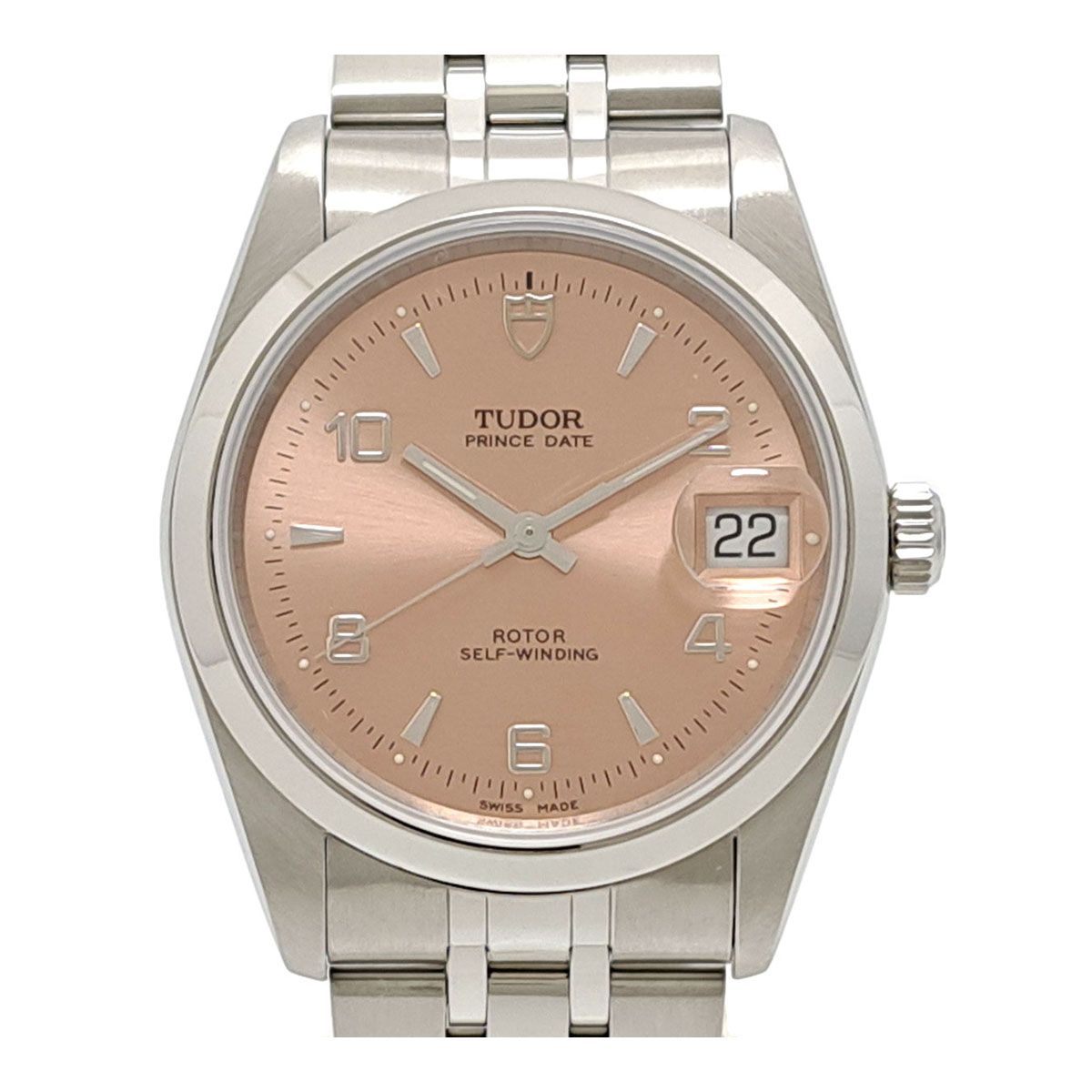 チューダー プリンスデイト ピンクダイヤル 74000N 自動巻き ステンレススティール メンズ ボーイズ TUDOR【中古】 【時計】