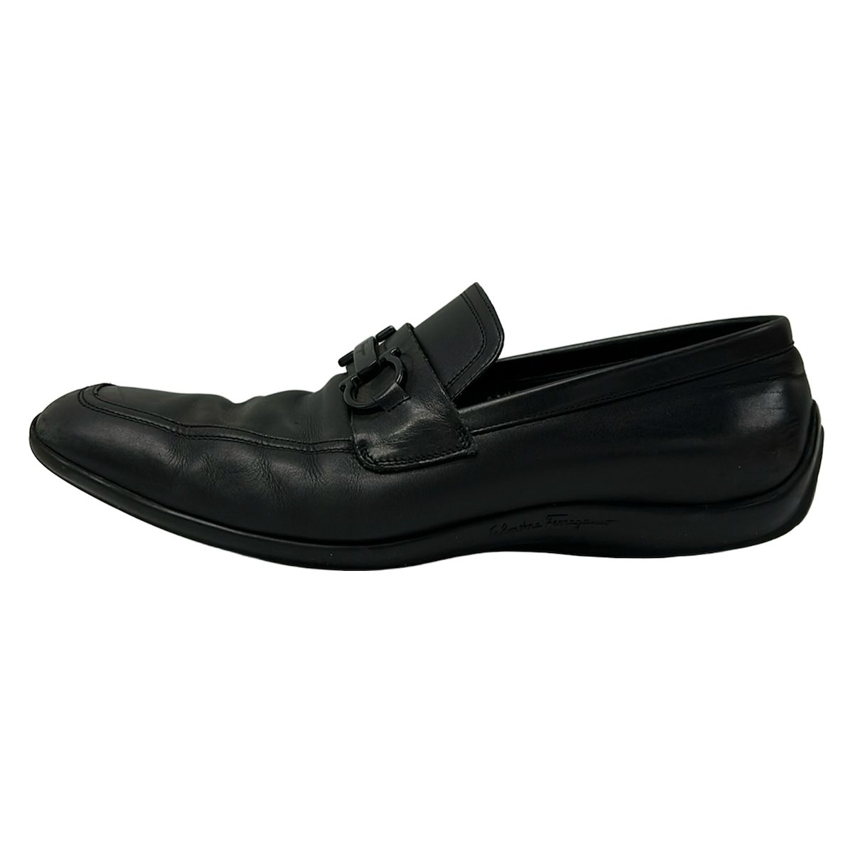 FERRAGAMO/SalvatoreFerragamo(サルバトーレフェラガモ) ドライビングシューズ 8 EEE メンズ ガンチーニ 黒 レザー