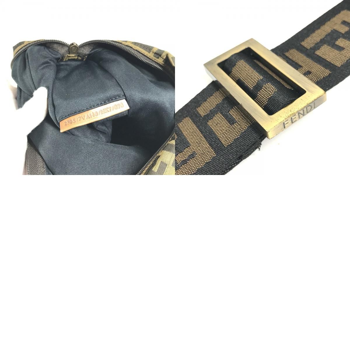 FENDI フェンディ ショルダーバッグ ズッカ ロゴ レザー/キャンバス 
