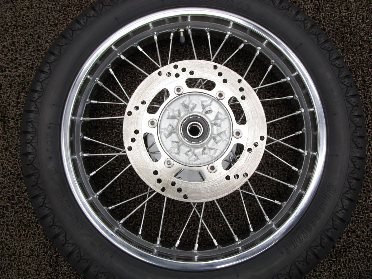 エストレヤ タカサゴ リアホイール ディスク □B6334！BJ250A カワサキ 【 BJ250AE 】 Estrella キャブ車 動画有 ディスク