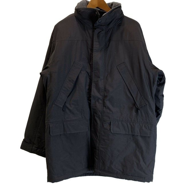 【中古】　L.L.Bean　ナイロンジャケット　ハイネック　フルジップ　無地　裏地フリース　アウトドア　古着　/1152
