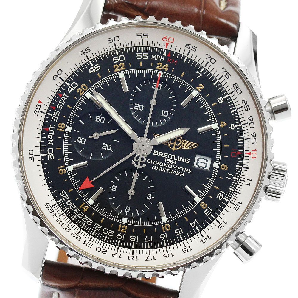 ブライトリング BREITLING A2432212/B726 ナビタイマー ワールド クロノグラフ GMT 自動巻き メンズ 箱・保証書付き_955993